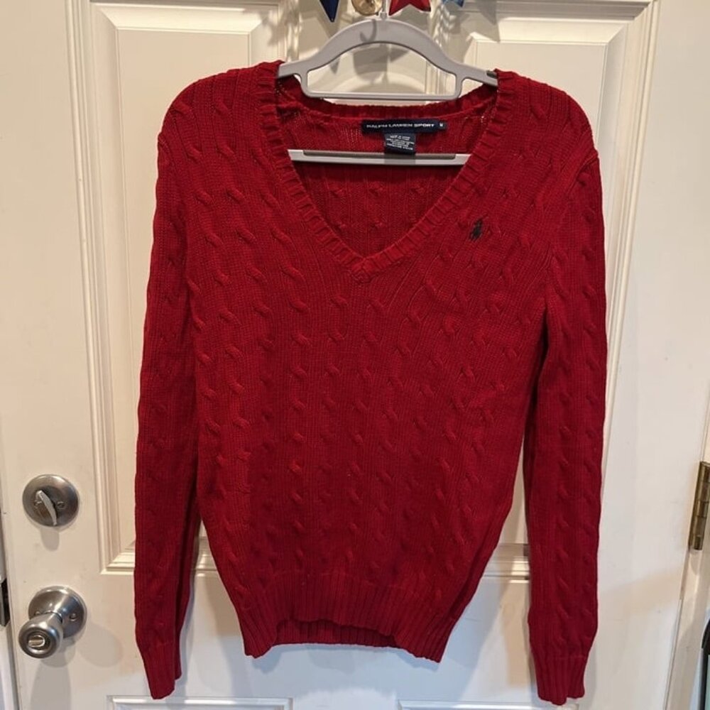 Polo Ralph Lauren Knit V Neck Red